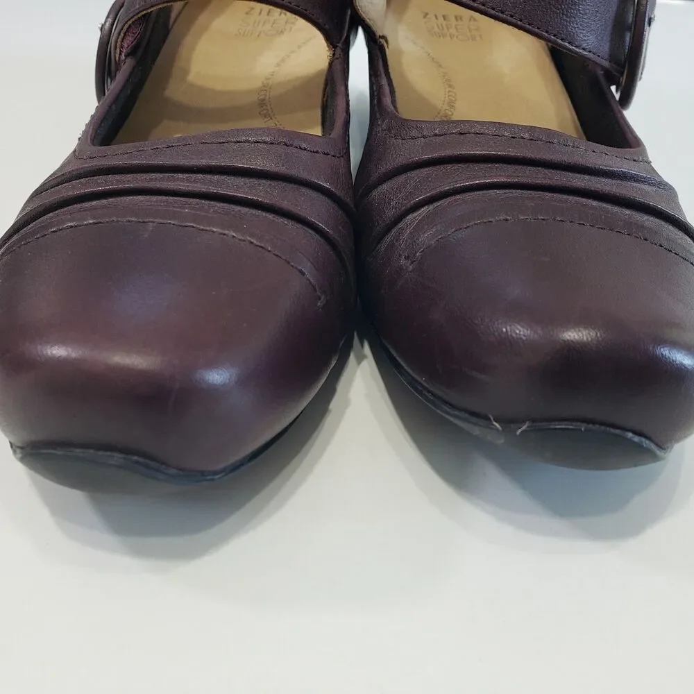 Ziera Claudia Super Support Women's Brown Leather Mary Janes, Size 42 W